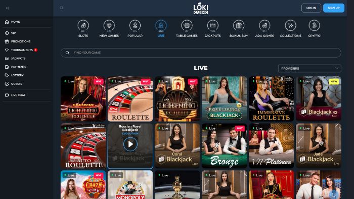 Loki Casino interface