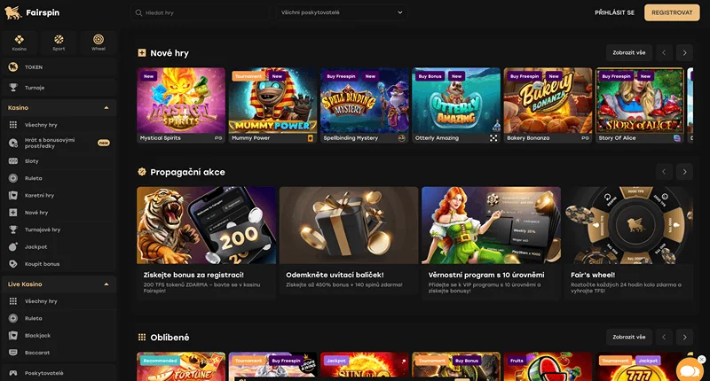 Fairspin Casino interface