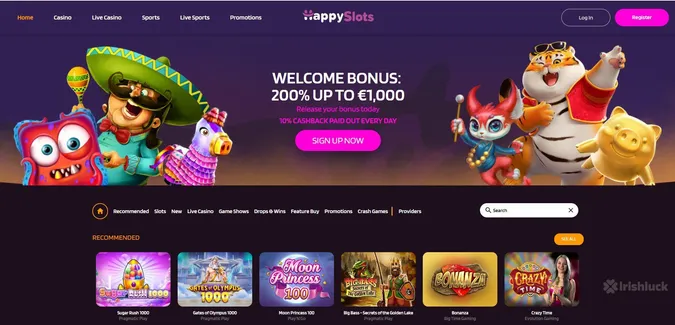 Happy Slots interface