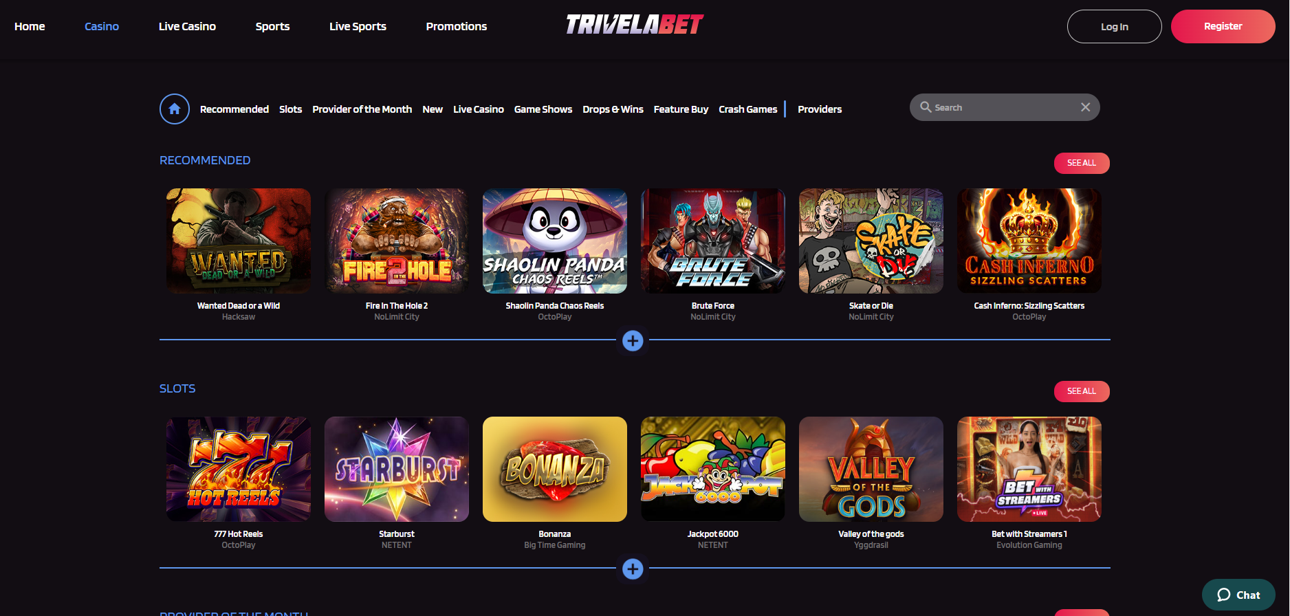 Trivelabet interface